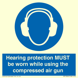 Hearing protection MUST be worn while using the compressed air gun